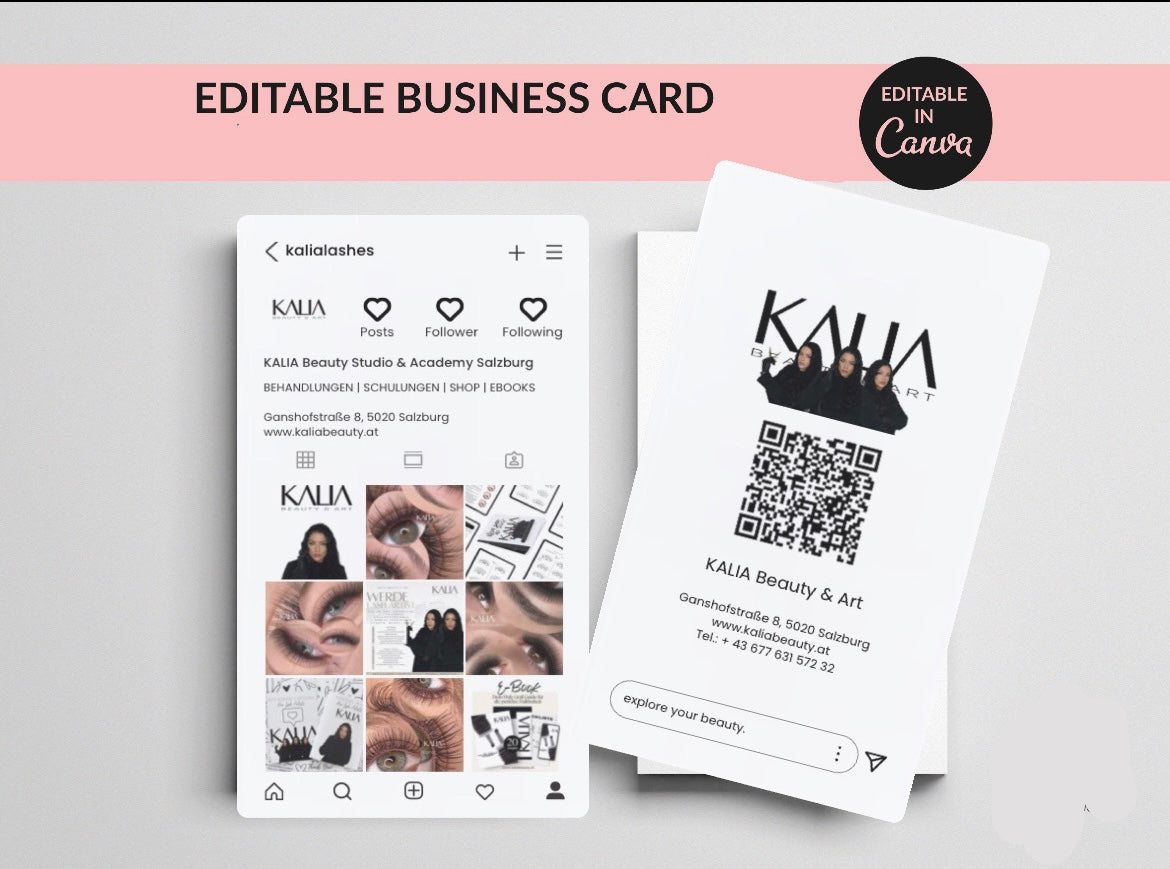 Visitenkarten KALIA - Instagram Stil - CANVA Template