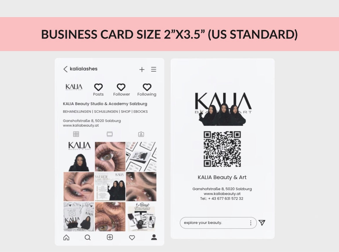 Visitenkarten KALIA - Instagram Stil - CANVA Template